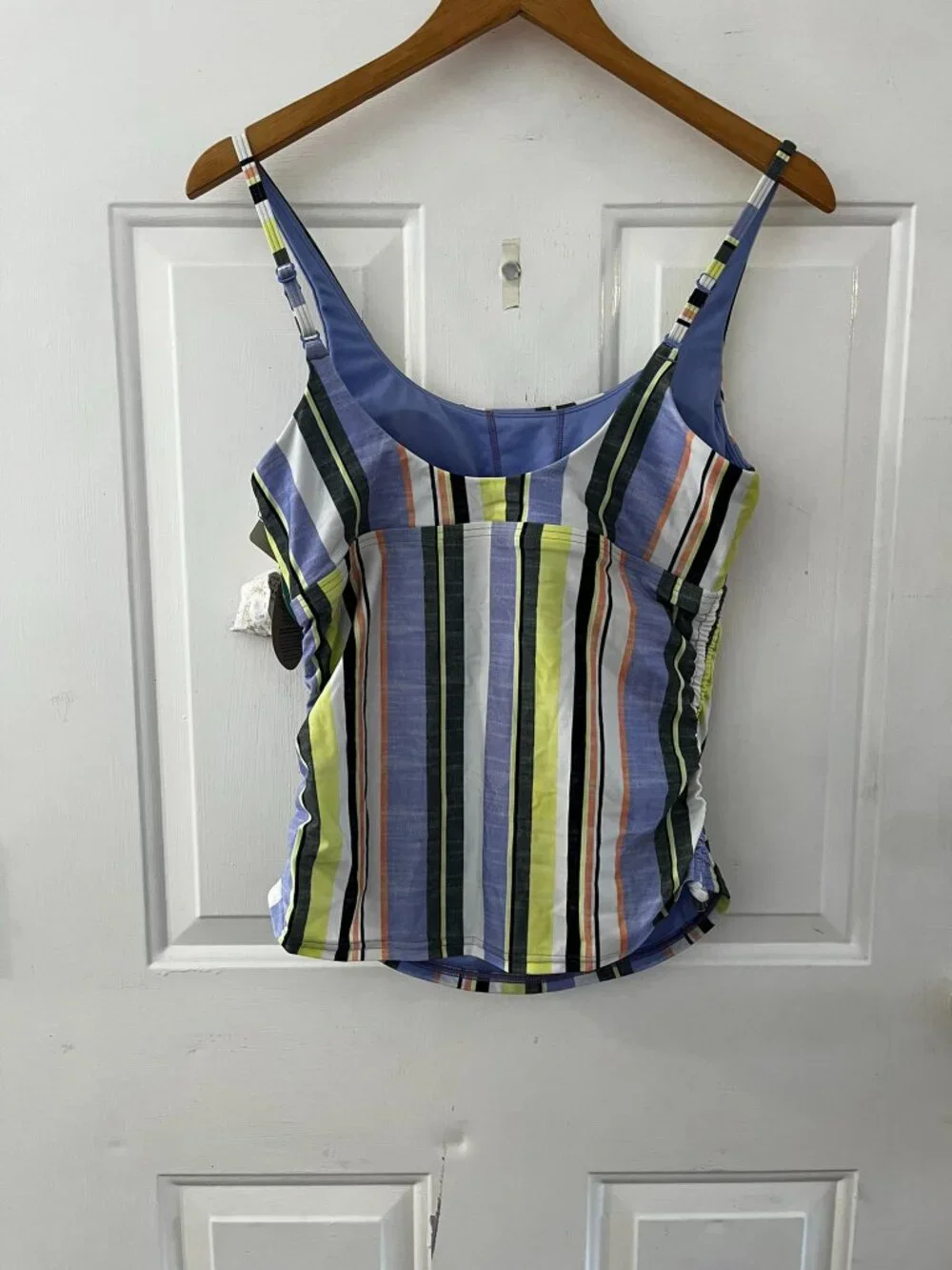 Prana Woman's Summer Beach Melody Morning Glory Stripe Swim Tankini Sz med